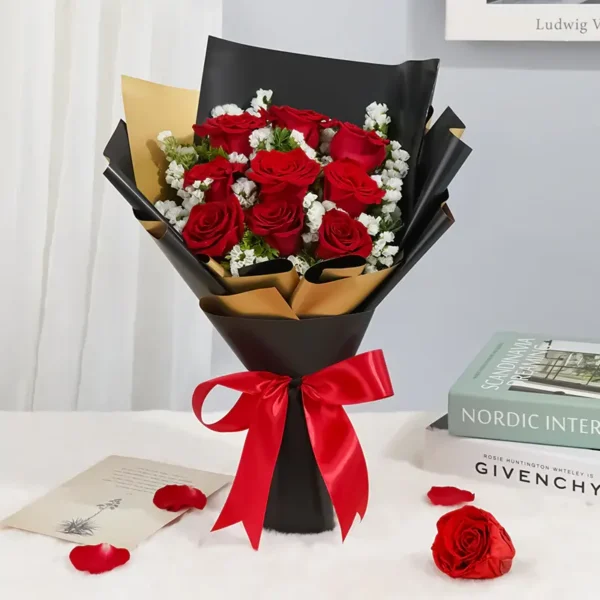 Charming 9 Red Rose Bouquet